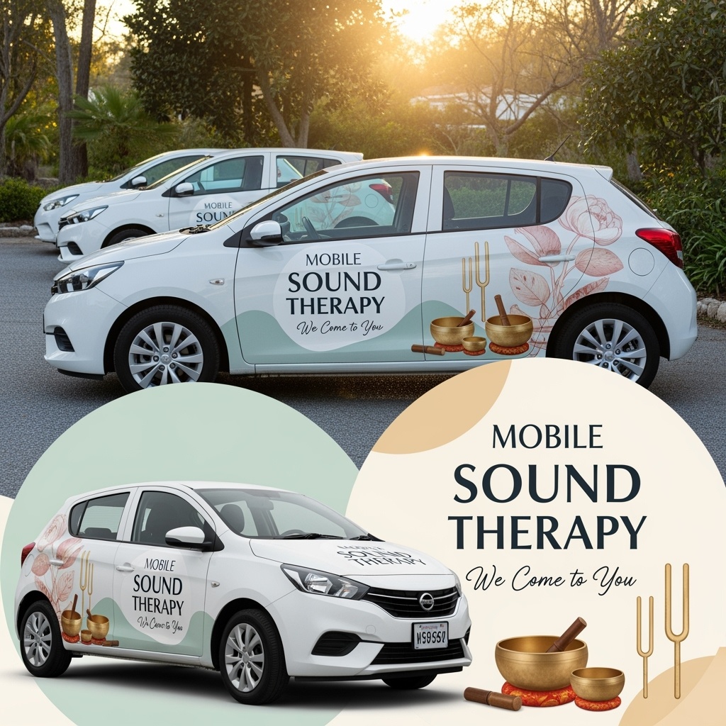 White,Hatchbacks,With,Large,Decals,Mobile,Sound,Therapy,We,Come,To,You